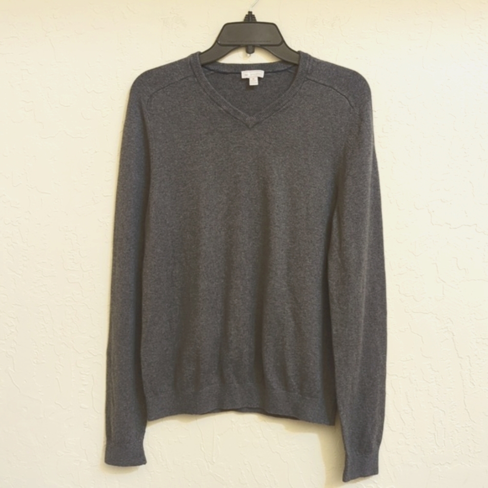 Gap Charcoal V Neck Cotton Cashmere Knit Sweater Size Medium
